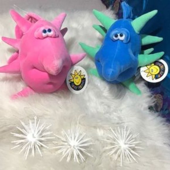 NWT📌 2 Spike plush fish for MOBILE handcrafted - Picture 1 of 13